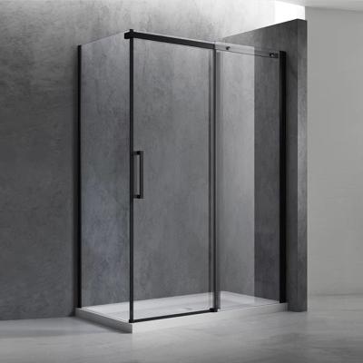 China Modern Black Cheap Tempered Glass Shower Enclosure Compact Single Compartment for sale