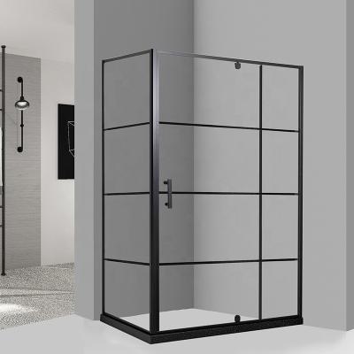 China Modern Black Tempered Glass Shower Enclosure Bathroom Shower Compartment for sale