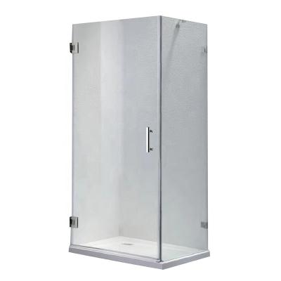 China Modern Cheap Price Stainless Steel Handle 8 Mm Frameless Square Bathroom Cabin Tempered Glass Shower Rooms for sale