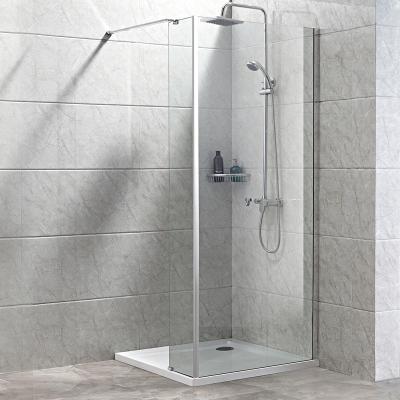 China Modern Wholesale Custom Tempered Glass Wall Mounted Shower Bath Straight Enclosed Shower Rooms for sale