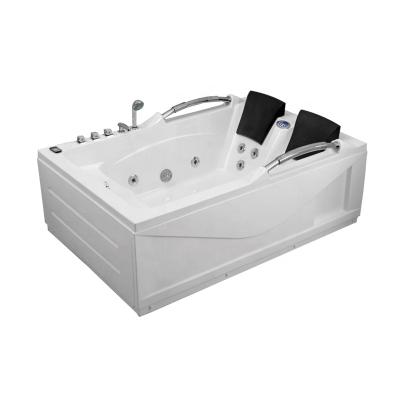 China Wholesale 2 Person Indoor Rectangle Body Massage Whirlpool Spa Pillow Free Massage Bathtub For Bathroom for sale