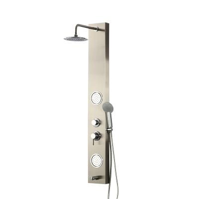 China Without Sliding Bar Hot Sale Design Wall Mount Bathroom Sleek Shower Panels With Water Spouts And Outlet for sale