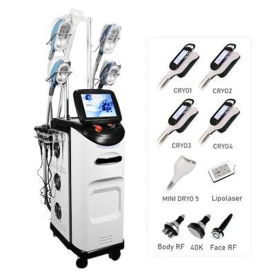 China Wrinkle Remover Chin Handle 5 in 1 Cryotherapy/Cryotherapy Machine with Freezing Cool Cryolipolysis Machine Nitrogen Fat Criolipolisis for sale