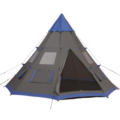 China Large Foldable 6-Person Metal Teepee Camping Tent with Portable Weatherproof Design and Carrying Bag Included for sale