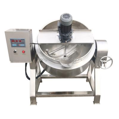 China Vegetable Processing Plant 304 Food Grade Stainless Steel 500L Cooker With Lined Agitator Steamer Kettle Price for sale