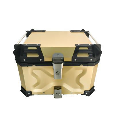 China Motorcycle Gold 45L Scooter Helmet Case Box Aluminum Waterproof Top Tail Box Rear Box for sale