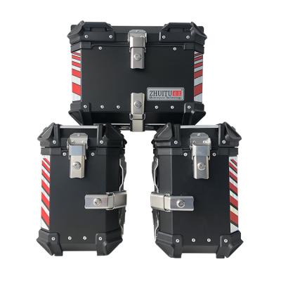 China ZHUITU Waterproof 38L Side Boxes & 45L Top Box Motorcycle Saddlebag Side Boxes & Aluminum Tail Case 3 Set for sale