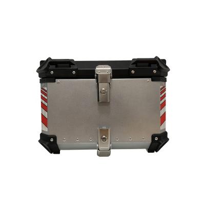 China 2020 New Top Box 55L Motorcycle Small Alloy Cover Silver Aluminum Tail Box Motorcycle Top Case ZHUITU for sale