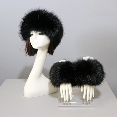 China Winter Warm Wholesale Women's Russian Faux Fur Headbands Set for sale