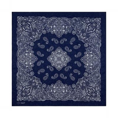 China 100% Cotton Navy Paisley Bandana Scarf Men Women 22 Inches Custom Bandanas Multi Face Cover Uses for sale