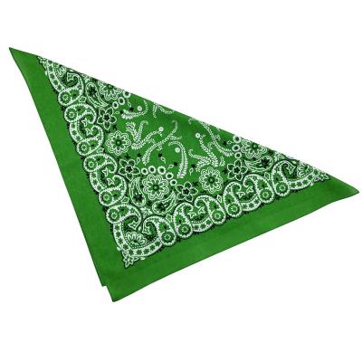 China 70*70CM Extra Large Cotton Bandanas Green Men's Custom Paisley Printing 100% Oversized Motorcycle Bandana for sale