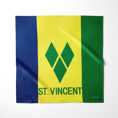 China Hot Fashionable SAINT VINCENT Flag Mask Custom Logo Printed Multifunctional Neck Square Bandana for sale