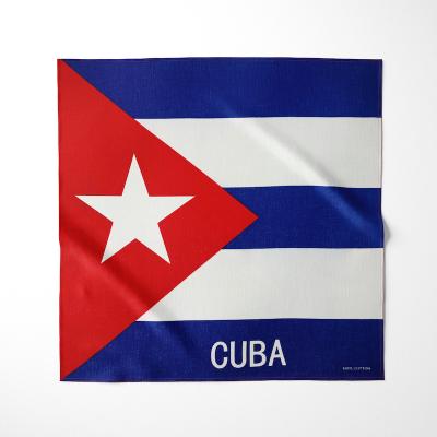 China Hot Fashionable Wholesale 100% Cotton 55*55CM CUBA Country Flag Bandana for sale