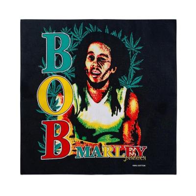 China Hot Selling Square Face Bandana Magic Scarf Bob Marley Cotton Face Cover Jamaica Reggae Outdoor Activities for sale