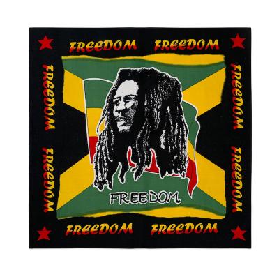 China Outdoor Activities 51cm*51cm 100% Cotton Copies Jamaica Bob Marley Bandana for sale