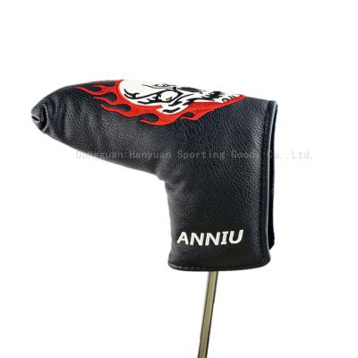 China Protect Golf Clubs Golf Club Headcovers Moon Waterproof Printed Club Blade Skeleton Flame PCB Headcover Putter Cover PU Magnet Head Cover for sale