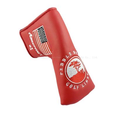 China Protect Golf Clubs Golf Club Headcovers Moon Club Blade Pinaster PCB Headcover Putter Cover PU Waterproof Red for sale