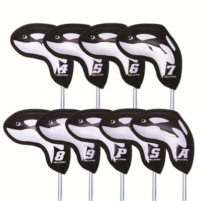 China HELLO NRC 9pcs/set PU Golf Club Headcovers Iron Whale Mirror PU Cover Leather To Protect for sale