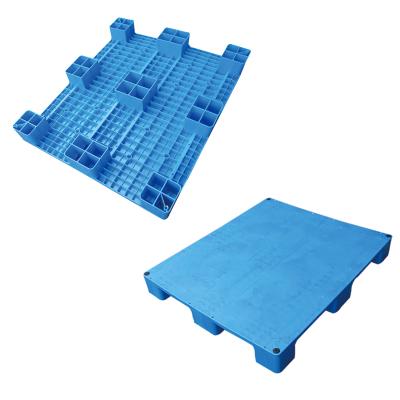 China Flat Surface 1200*1200*140mm Warehouse 9 Legs Layout Blue Light Duty Export Plastic Pallet For Export One Time Use for sale