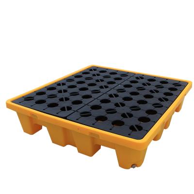 China Suitable for Oil drum 1300*1300*300 HDPE 4 drum containment spill pallet for oil drum for sale