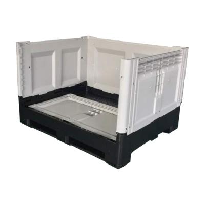 China Plastic Mesh or Solid 1200x1000x810mm Bulk Container Pallet Box Plastic Crate for sale