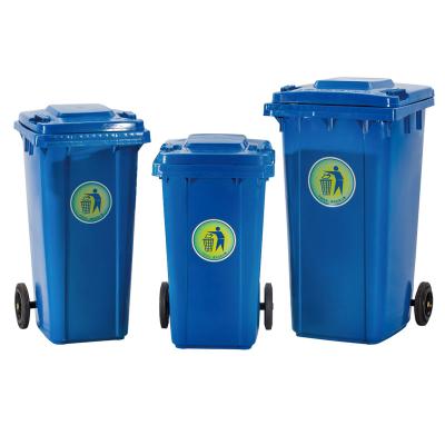 China Sustainable Plastic Waste Bin 240l Mobile Waste Bin Green Plastic Waste Bin for sale