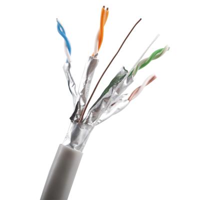 중국 구리 PVC 10 기가비트 이더네트 케이블 23awg 0.57mm Cat6a 보호된 이더네트 케이블 판매용