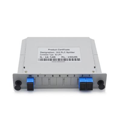 China Compact SC APC 1x2 Fiber Optic Splitter / Single Mode Fiber Splitter for sale