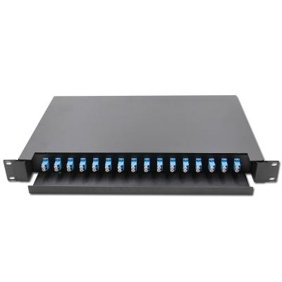 China 32Core LC Duplex 16 Port Fiber Patch Panel Pull Type Optical Fiber Distribution Frame for sale