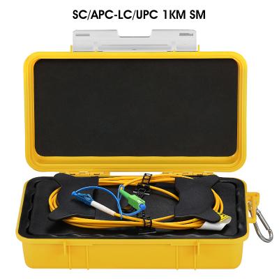 China SC/APC-LC/UPC 2km Fiber Optic OTDR Launch Cable Box 1310/1550nm Fiber Rings for sale