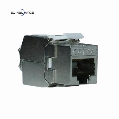 China Cat6a liga de zinco protegeu Jack trapezoide RJ45 8P8C Jack modular à venda