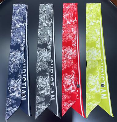 China Brand T402 Tiger Lion Print Fashion Pattern Ladies Scarves Custom Logo Digital Printing Silk Long Scarf For Women for sale