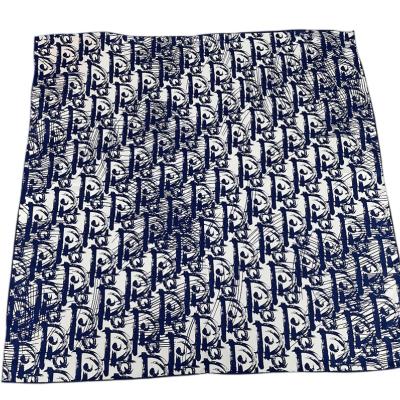 China 90103 Square Style Square Silk Bandanas Women Luxury Bandanas 90cm*90cm With Hand Rolled Lady Edge Brand D Logo Shawls Wraps for sale