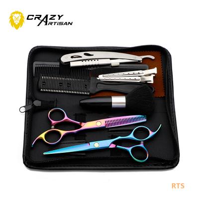 China Craftsman Scissors OEM 9cr16 metal hair thinning crazy colorful dressing trimming scissors baber hair shears salon tijeras bulk wholesale for sale