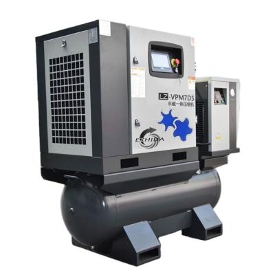 China Lubricated Industrial Rotary Screw Air Compressor High Efficiency Compressor With Air Dryer And Tank Energy Saving for sale