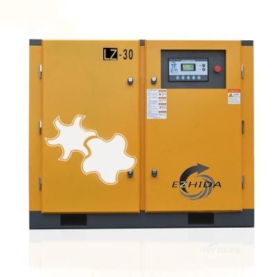 China 30kw lubricated fixed gear screw air compressor with high efficiency and low noise lubricated type for sale