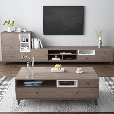 China Modern Designs Adjustable Melamine Living Room Furniture Wooden MDF Cabinets (Other) TV Stand for sale