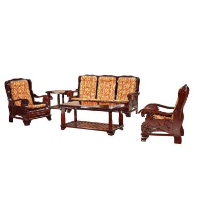 China (Size)Adjustable Stylish Living Room Furniture With Cushions Solid Wood Sectional Wooden Sofa Set Living Room Furniture for sale