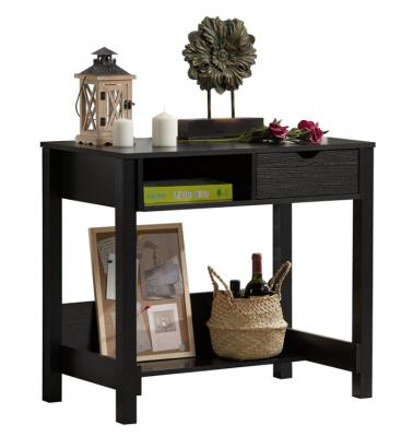 China (Other)Adjustable Modern Console Table With Drawer Computer Corner Desk Make Up Table Black Wooden Side Table For Entrance Hall Way for sale