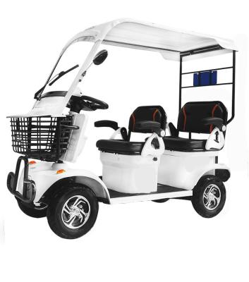 China eLifecenter 4-Seat Golf Cart Electric Four Wheel Sightseeing Cart Golf Cart Scenic Spot Safety Cruise Car 100/90-8 for sale