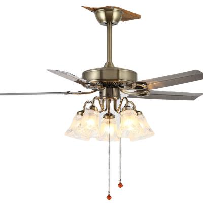 China Industrial Post Design Modern Glass Shade 42 Inch Inverter Ceiling Fan With Remote Control for sale