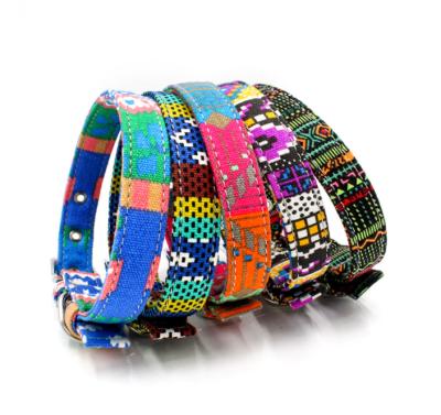 China New Style Viable Bohemian Pet Collars Double Color Cloth Dog Collars Leash for sale