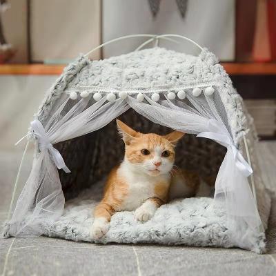 China Luxury Breathable Pet House Felt House For Dog Cat Windproof Pet Tent House And Beds Manufacturer for sale