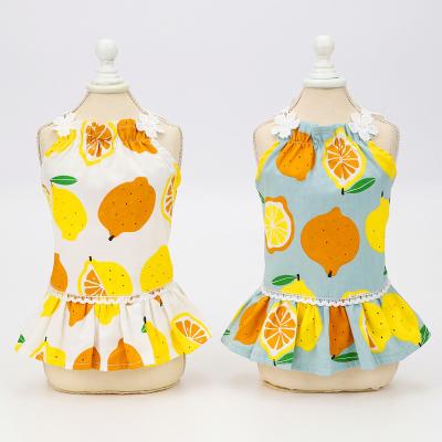 China New Spring And Summer Sustainable Clothes Dress Up Pet Clothes Lemon Skirt Pet Supplies for sale