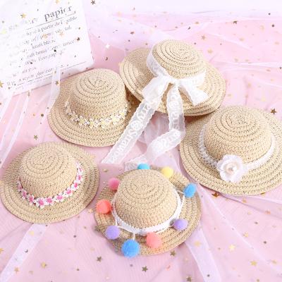 China Viable INS Summer Pet Clothes Accessories Dog Hat Armor Sunshade Straw Hat For Teddy Bow Pearl Pet Supplies for sale