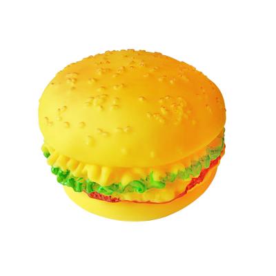 China Viable Funny Pet Chew Duct Toys Hamburger Shape Dog Bite Toys Squeak Toys and Pet Accessories for sale