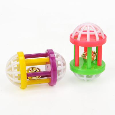 China 2022 Viable Cat Toys Dumbbell Shaped Plastic Bell Interactive Pet Toys Cheapest Funny Pet Toys Supplies for sale