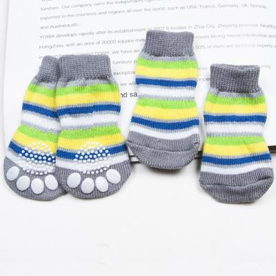 China Viable Warm 4pcs Puppy Shoes Soft Acrylic Pet Knit Socks Cute Cartoon Anti Slip Skid Socks For Small Dogs Pet Products S/M/L for sale