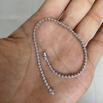 China HQ CLASSIC GEMS 18K White Gold 100% White Natural Real Real VS Diamond Tennis Bracelet Diamond Link For Women for sale