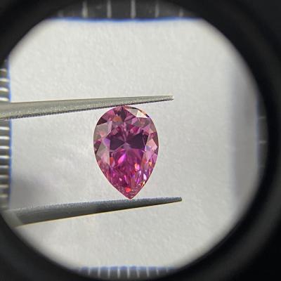 China Color Game Or Fire HQ GEMS Pear Shape Diamond 2 Carat 6x8mm Loose Gemstone VVS1 Fancy Pink Moissanite Diamond Price for sale